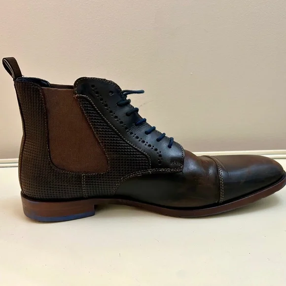 Stacy Adams Men's Rafferty Dressy Pointed Cap Toe Lace Up Brown Leather Sz 10.5 - Picture 4 of 10